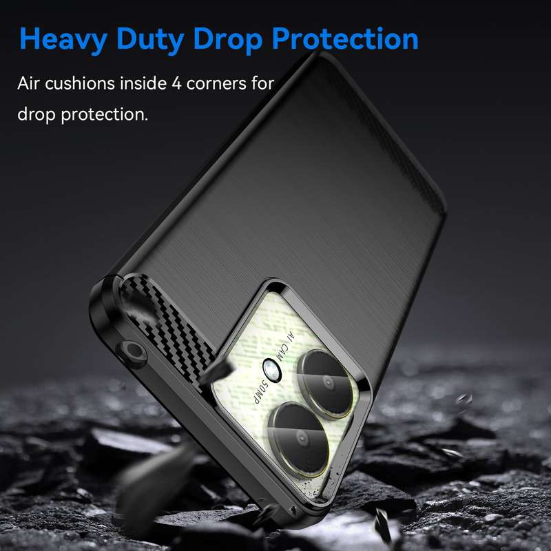 Carbon Fiber Design Case For Redmi 13C Shockproof Cover
