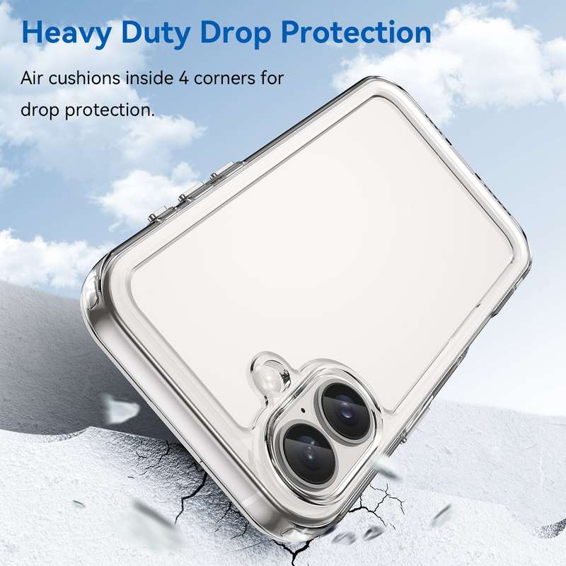 Clear Case for iPhone 16/16 Plus - Shockproof Candy Series Cover