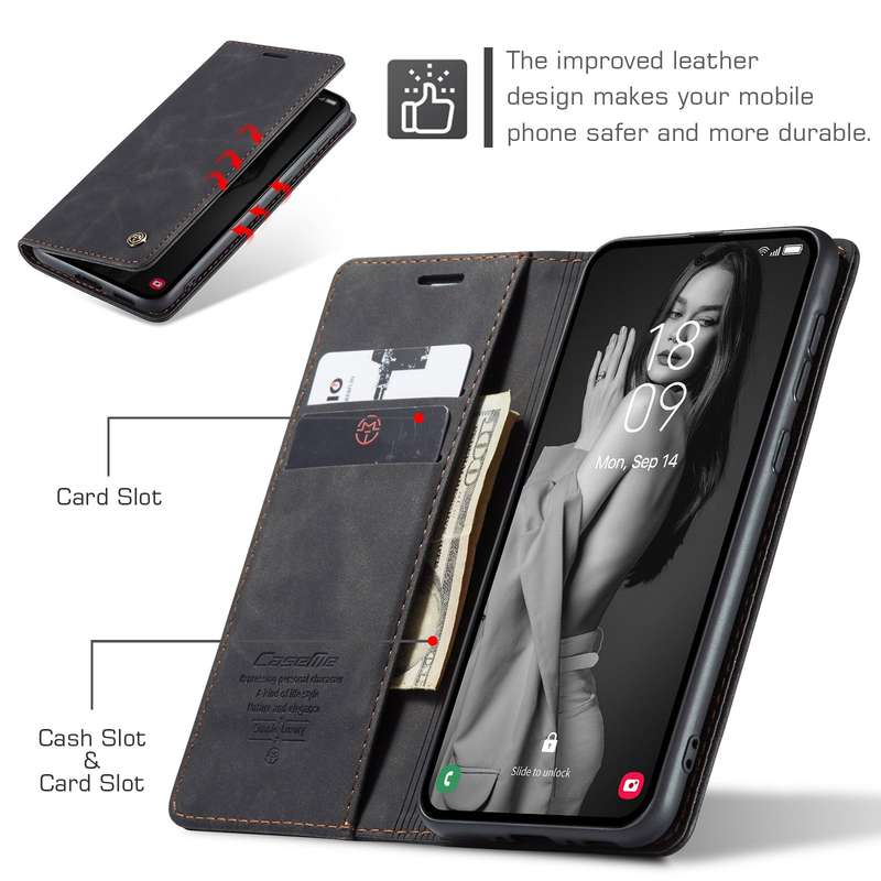 Retro Flip Leather Wallet Cover for Samsung Galaxy A55