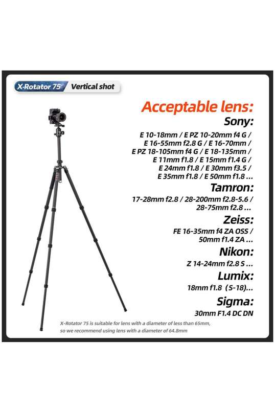 Fotopro Camera Collar Rotator Attachment for Tripod Stand - X-Rotator 75