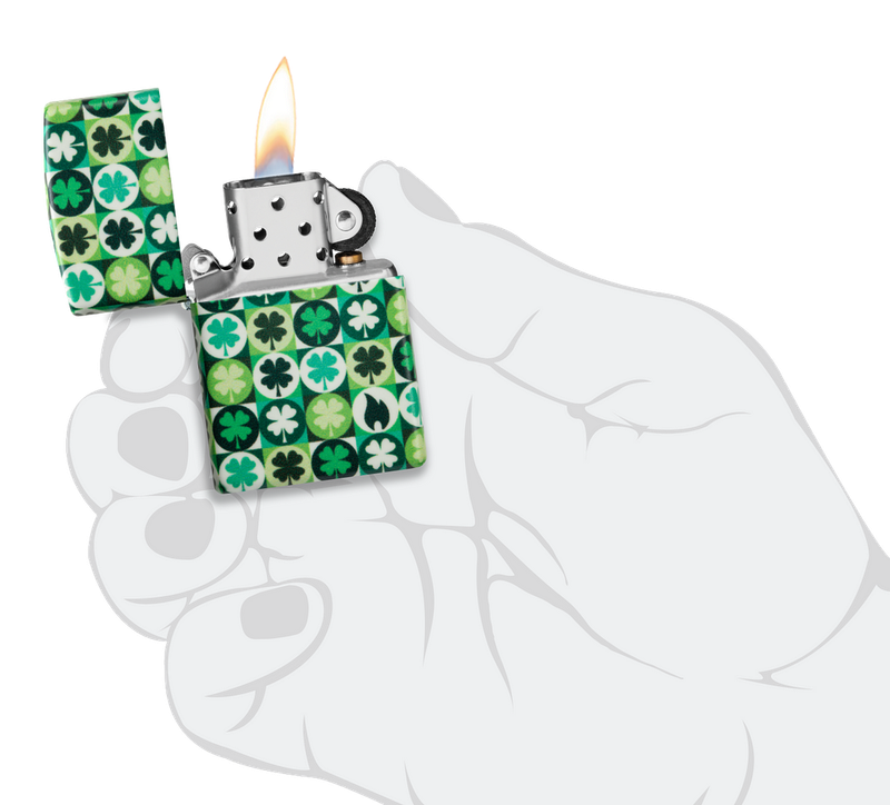 Zippo Lighter Clover Design