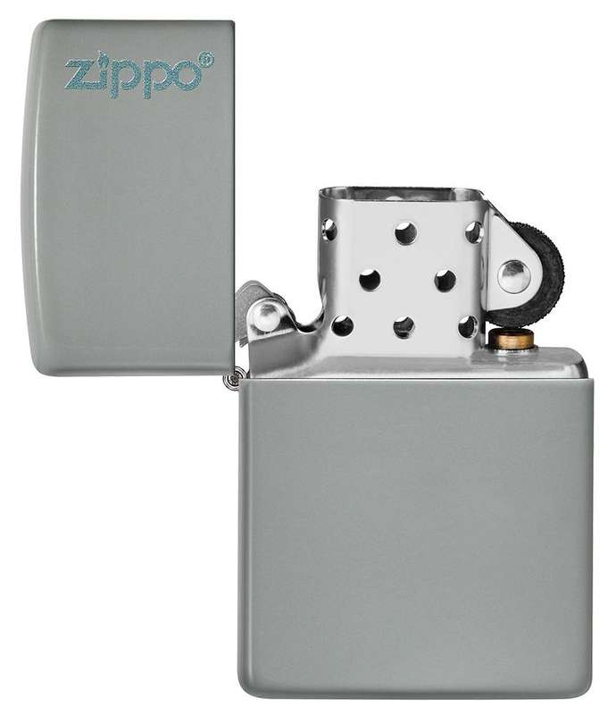 Zippo Lighter Classic Flat Grey Zippo Logo