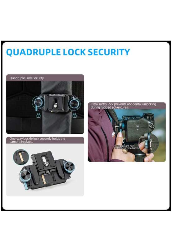 Fotopro Backpack Clamp Quick Release Plate for Camera - QR Plate RZ-5