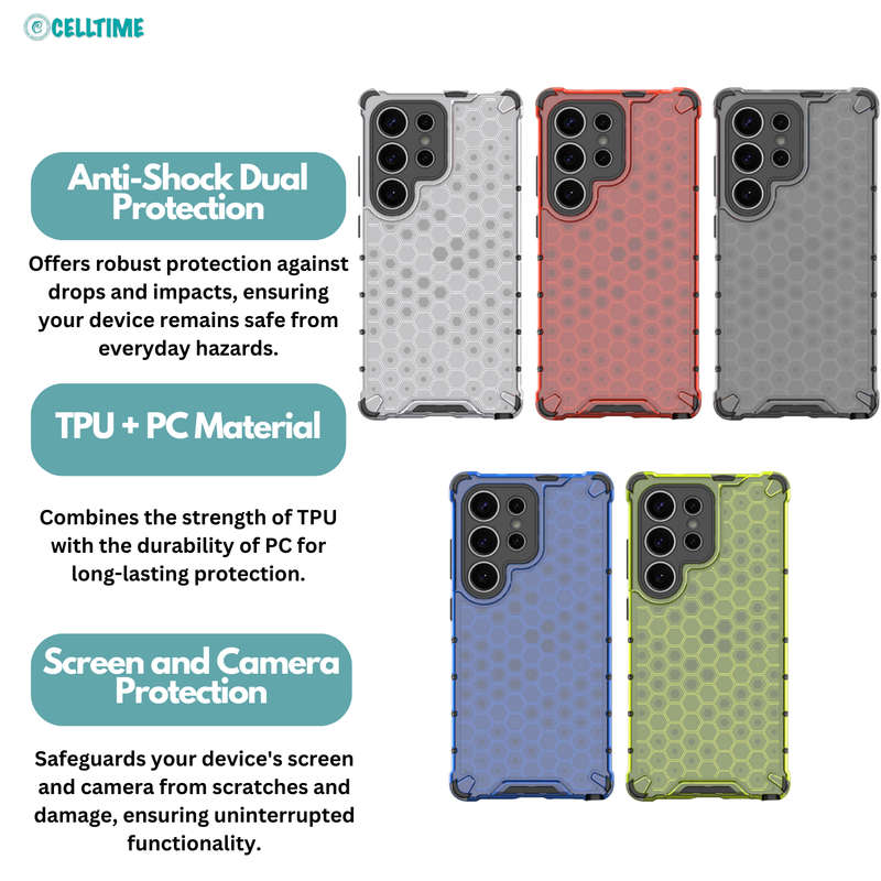 Honeycomb Case for Galaxy S25/S25 Plus/S25 Ultra Shockproof Cover