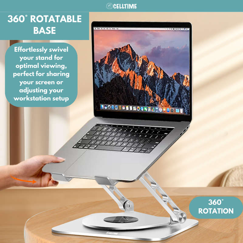 CellTime 360 Rotatable Aluminium Laptop Stand with MagSafe Phone Holder