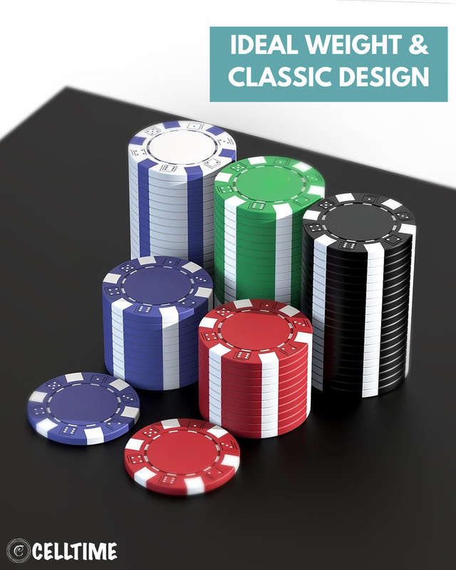 CellTime 100 Piece Poker Chips Set with Black Tray