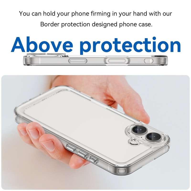 Clear Case for iPhone 16/16 Plus - Shockproof Candy Series Cover