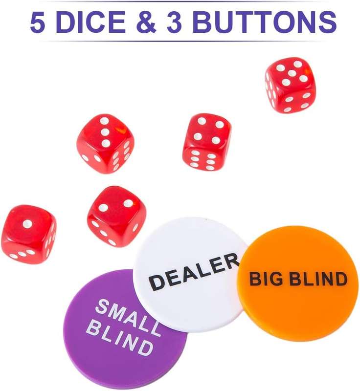 200 Piece Poker Set With Aluminium Case, 2 Deck Cards,Buttons,Dice