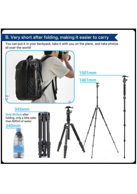 Fotopro Portable Lightweight Camera Tripod Stand - X-Go Gecko E 2+42QP