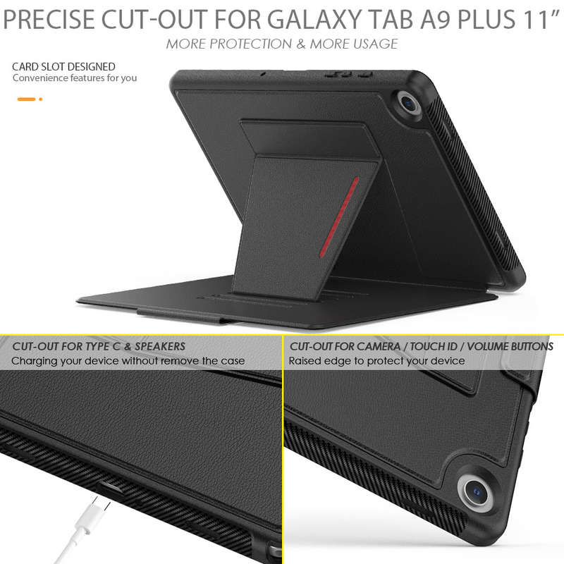 LeatherBlazer Shockproof Rugged Cover for Samsung Galaxy Tab A9 Plus (11")