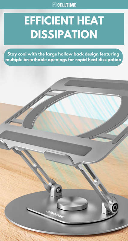 CellTime RotatePro Ergonomic Rotatable Adjustable Aluminium Laptop Stand