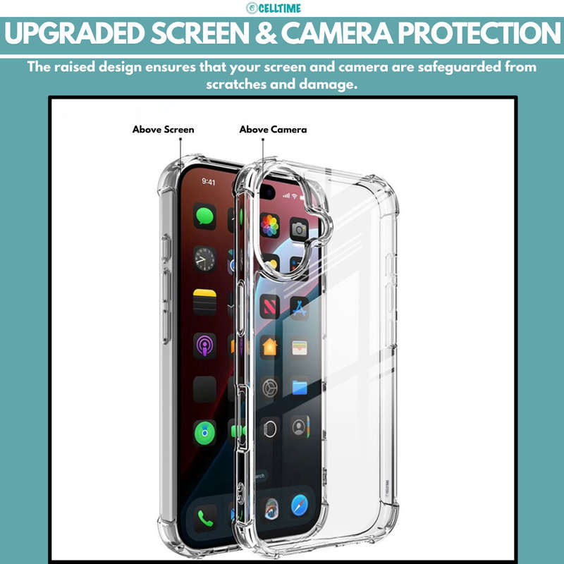 Clear Shock Resistant Case Armor Cover for iPhone 16