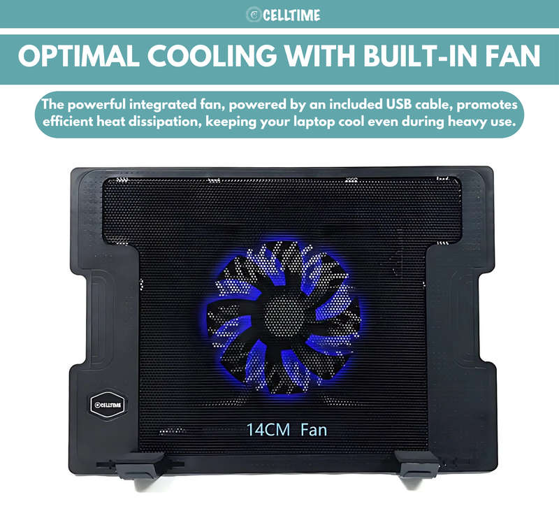 CellTime Ergonomic Height Angle Adjustable Laptop Stand with Cooling Fan