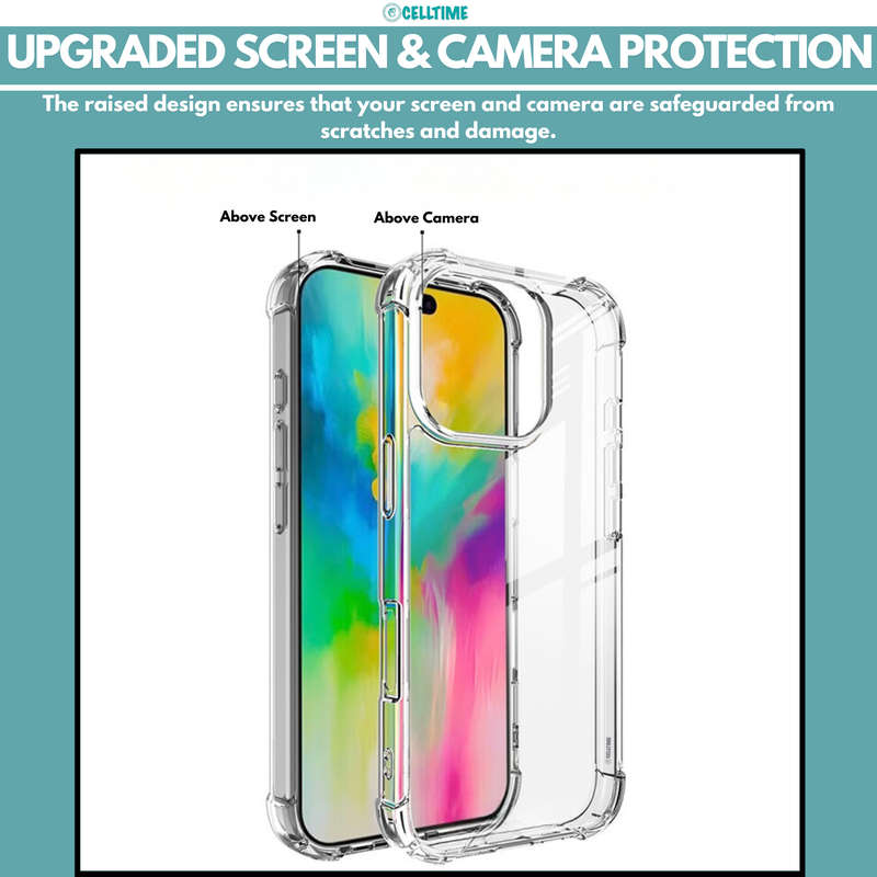Clear Shock Resistant Case Armor Cover for iPhone 16 Pro