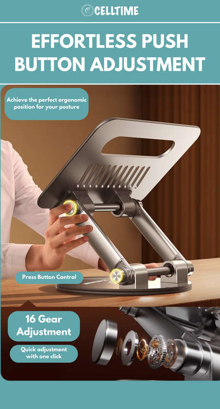 CellTime Ergonomic 360 Rotatable Adjustable Aluminium Laptop Stand