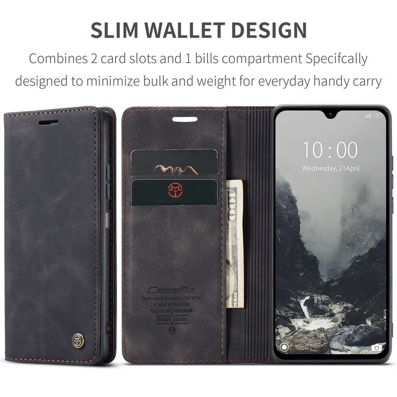 Retro Flip Leather Wallet Cover for Redmi 14C