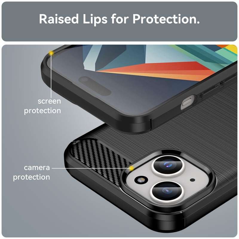 Carbon Fiber Design Cover for iPhone 15 Shockproof Case