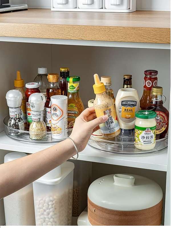 Clear Acrylic Lazy Susan Round Turntable Organiser Storage