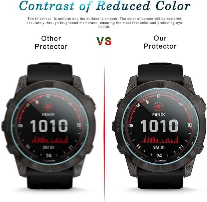 Garmin Fenix 7S Pro Tempered Glass Screen Guard - 2 Pack