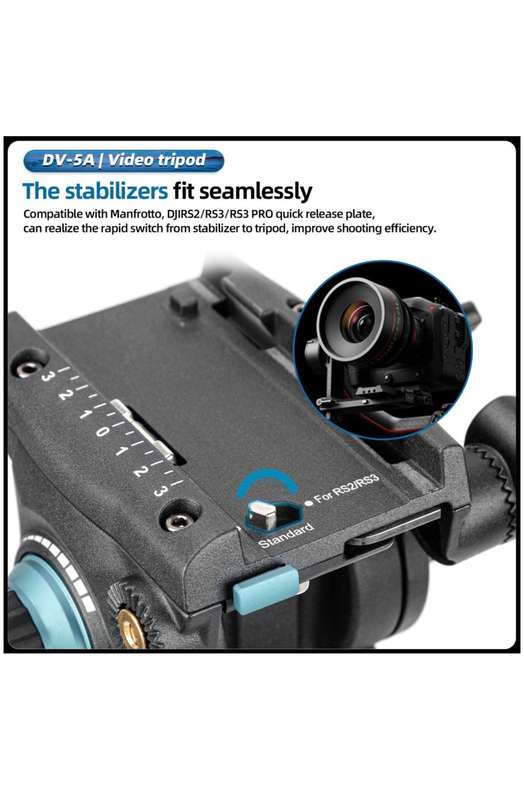 Fotopro Aluminium Heavy-Duty Fluid Head Video Tripod - DV-5A