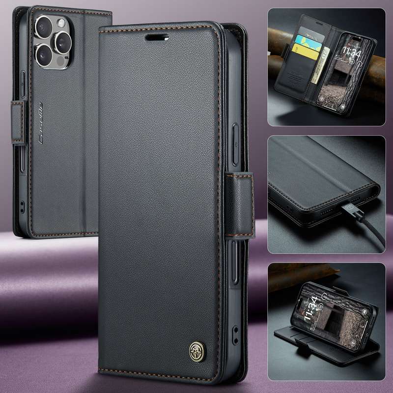 Retro Flip Leather Wallet Cover for iPhone 16 Pro / 16 Pro Max