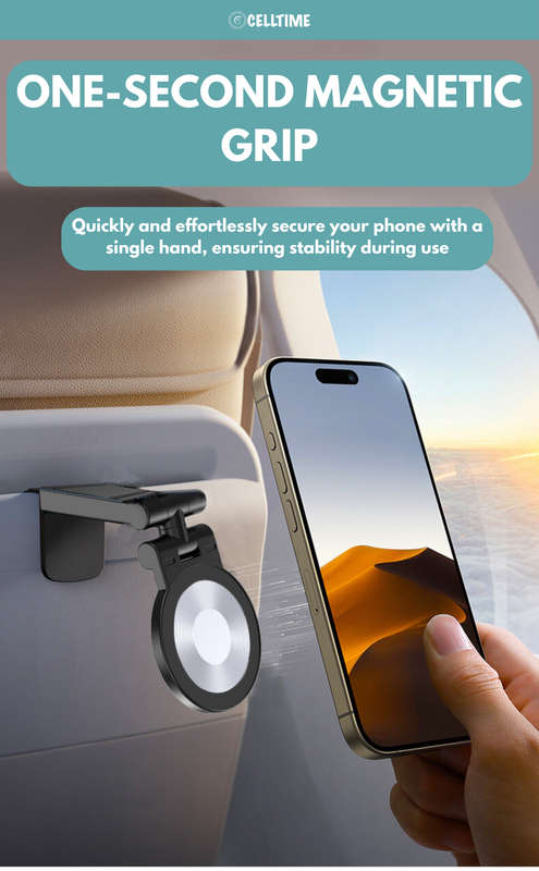 CellTime Multifunctional MagSafe Airplane/Desk/Train Phone Holder Mount