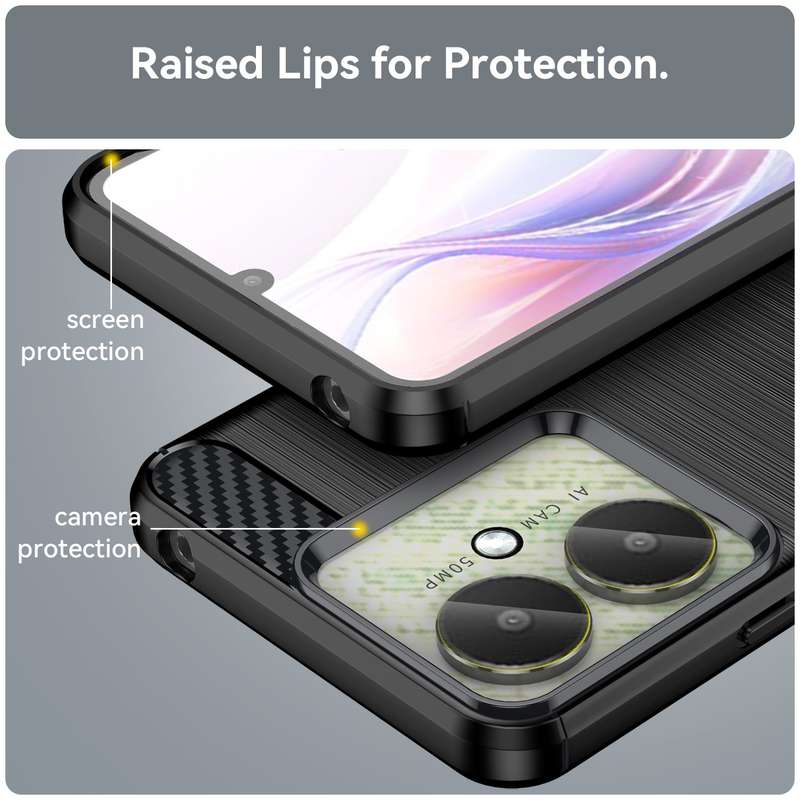 Carbon Fiber Design Case For Redmi 13C Shockproof Cover