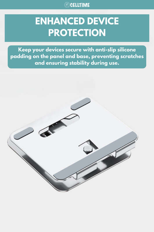 CellTime Aluminium Foldable Rotatable Tablet Stand with Stylus Pen