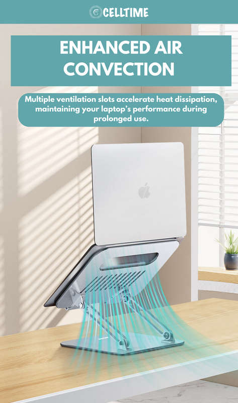CellTime Portable Foldable Ergonomic Adjustable Aluminium Laptop Stand