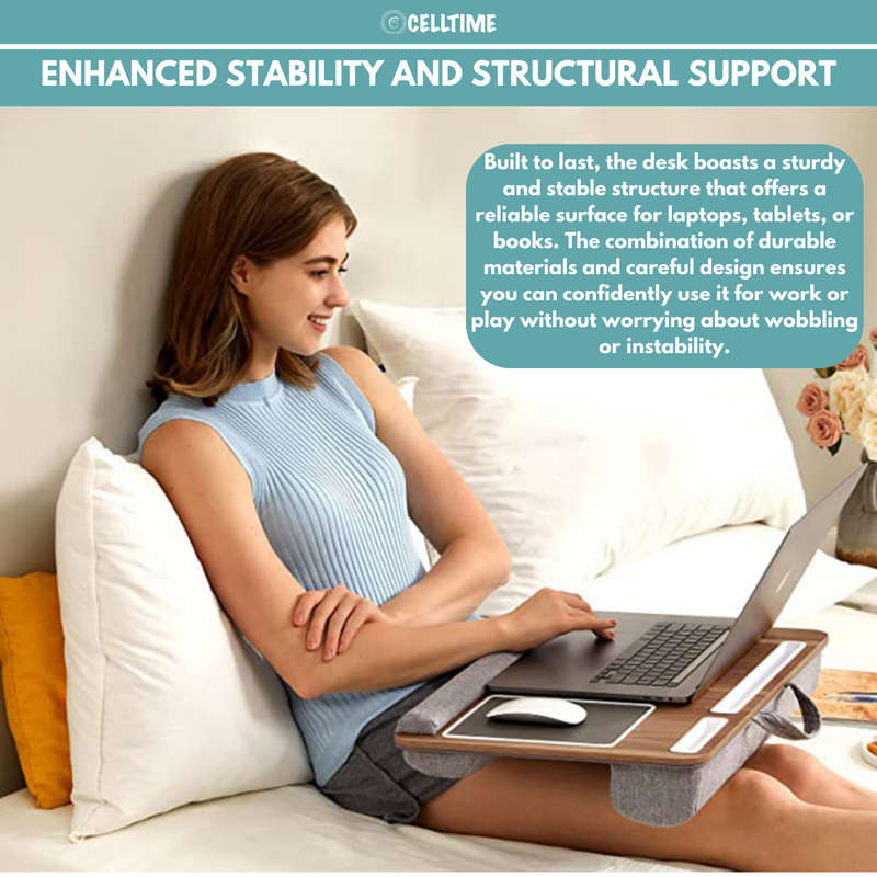 CellTime Multifunctional Ergonomic Wooden Lap Desk Laptop Stand