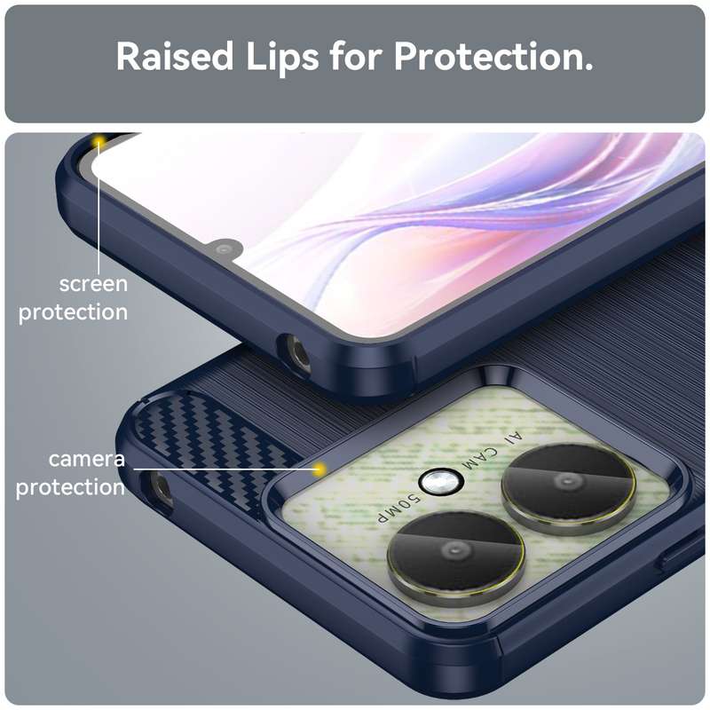 Carbon Fiber Design Case For Redmi 13C Shockproof Cover