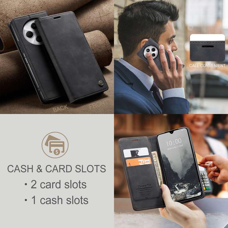Retro Flip Leather Wallet Cover for Redmi 14C