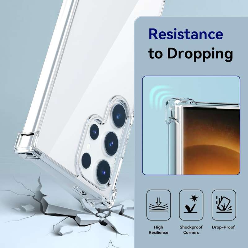 Clear Shock Resistant Armor Case for Samsung Galaxy S24 Ultra Cover