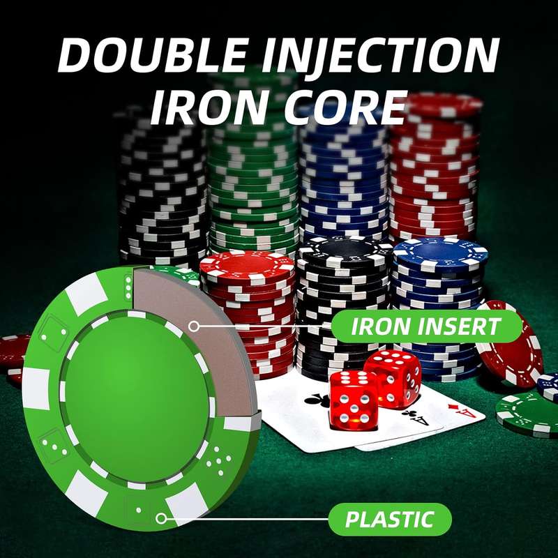 200 Piece Poker Set With Aluminium Case, 2 Deck Cards,Buttons,Dice