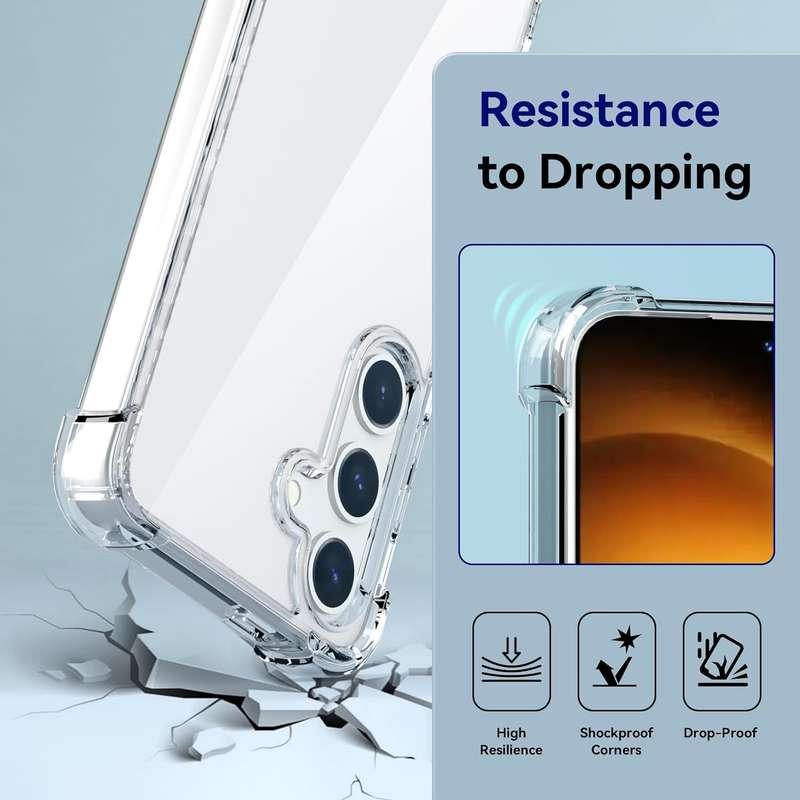 Clear Shock Resistant Armor Case for Samsung Galaxy S24 Plus Cover