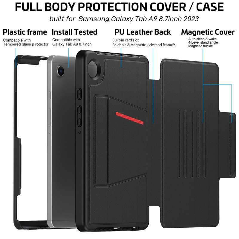 LeatherBlazer Shockproof Rugged Cover for Samsung Galaxy Tab A9 (8.7")