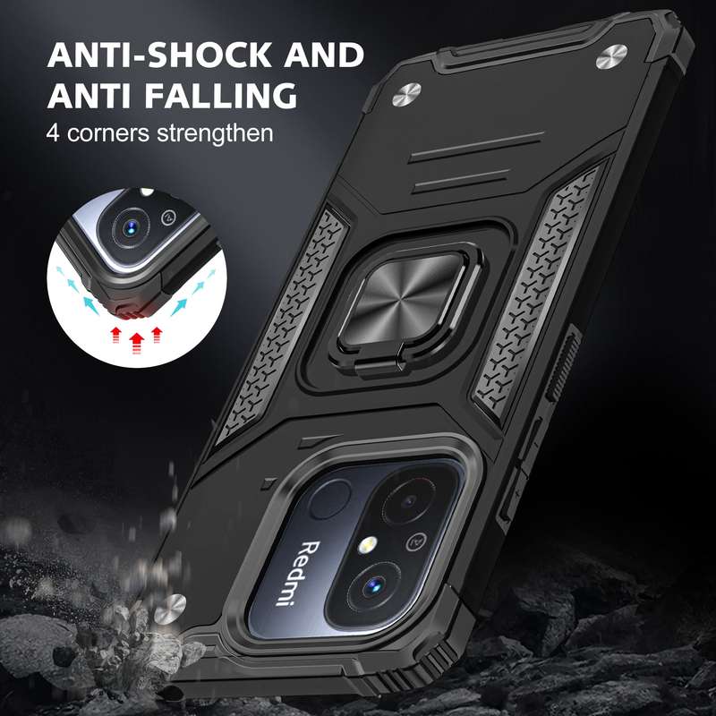 Redmi 12C Shockproof Kemeng Armor Kickstand Cover