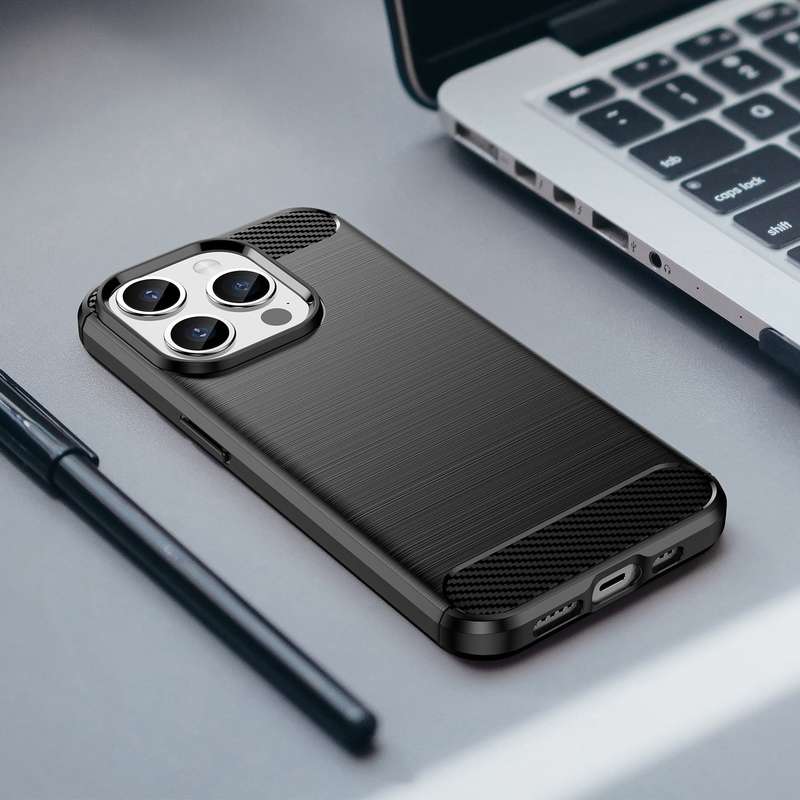 Carbon Fiber Design Cover for iPhone 15 Pro Shockproof Case