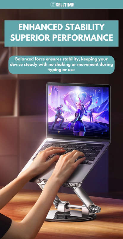 CellTime Ergonomic 360 Rotatable Adjustable Aluminium Laptop Stand
