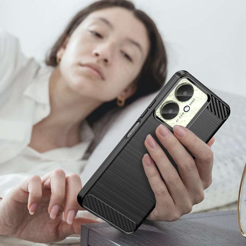 Carbon Fiber Design Case For Redmi 13C Shockproof Cover