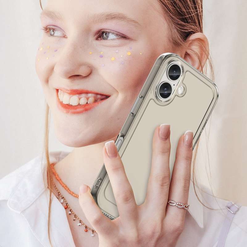 Clear Case for iPhone 16/16 Plus - Shockproof Candy Series Cover