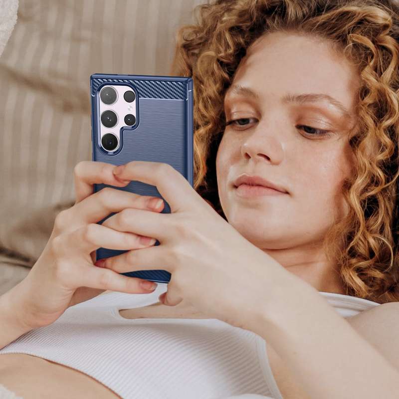 Carbon Fiber Design Case for Samsung Galaxy S24 Ultra Shockproof Cover
