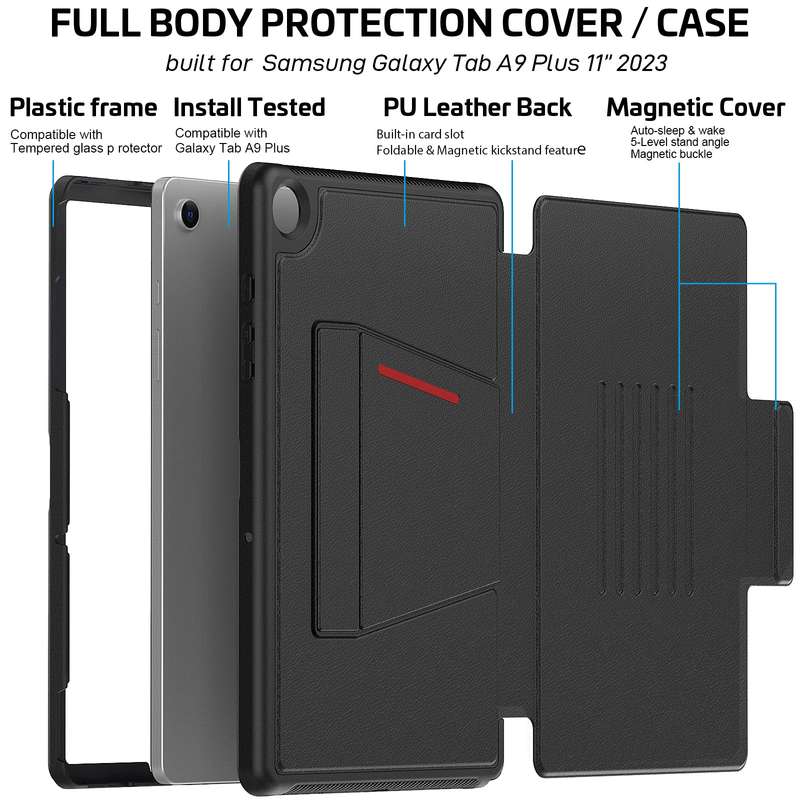 LeatherBlazer Shockproof Rugged Cover for Samsung Galaxy Tab A9 Plus (11")