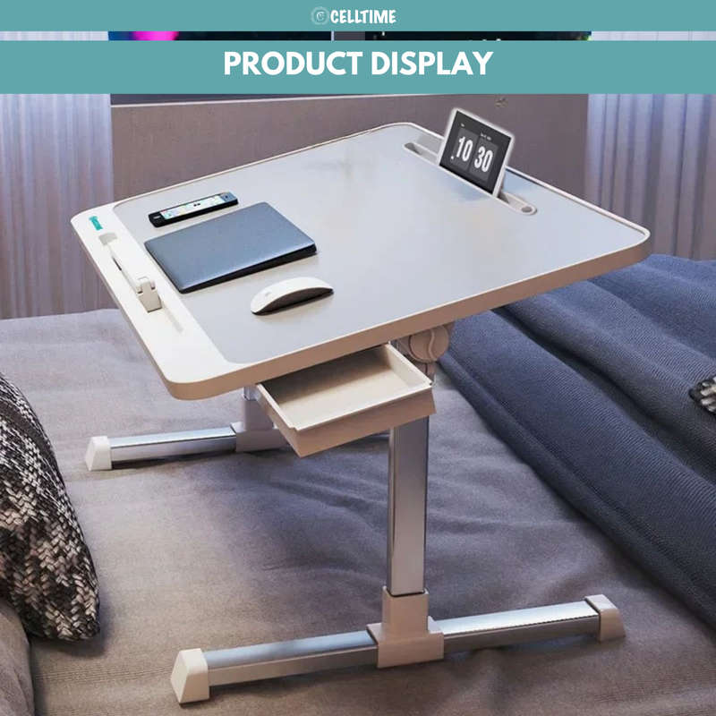 CellTime Height Adjustable Foldable Ergonomic Laptop Desk Stand with Drawer