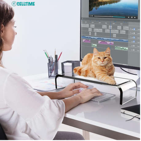 CellTime Acrylic Clear Monitor Stand Riser