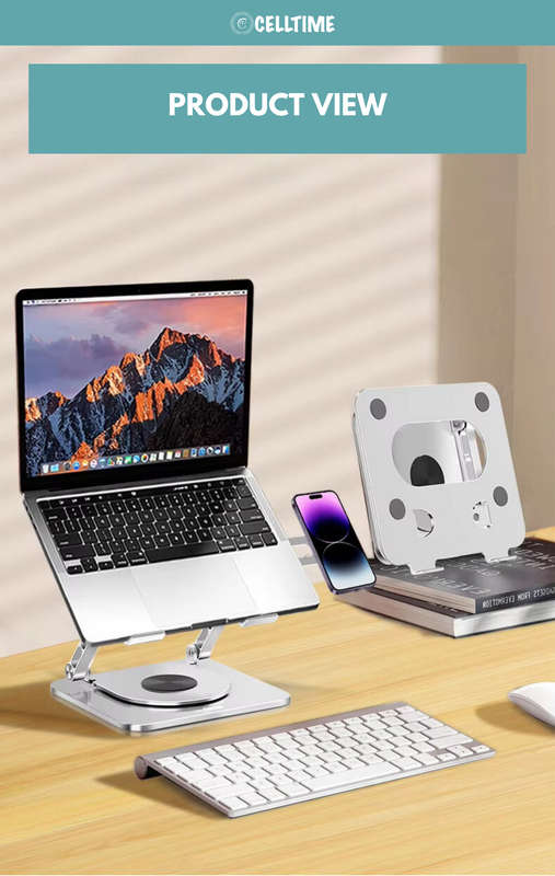 CellTime 360 Rotatable Aluminium Laptop Stand with MagSafe Phone Holder