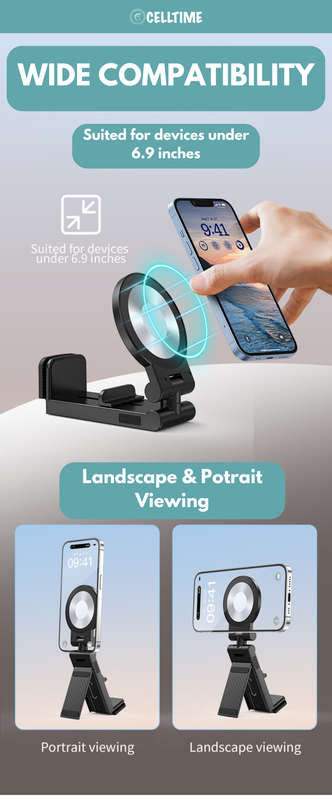 CellTime Multifunctional MagSafe Airplane/Desk/Train Phone Holder Mount