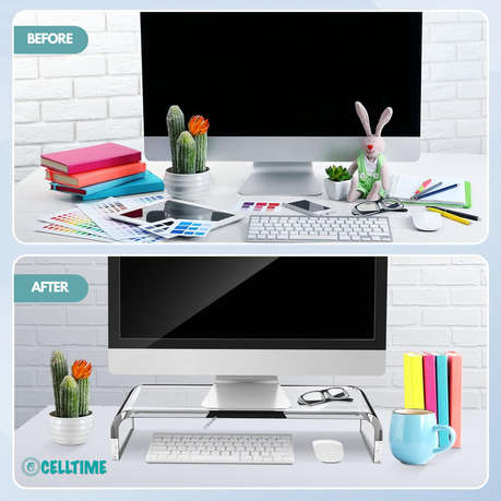 CellTime Acrylic Clear Monitor Stand Riser