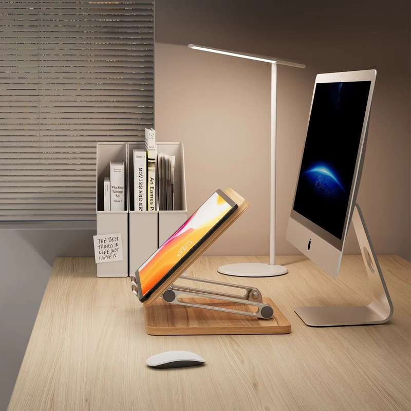 CellTime Ergonomic Foldable Height & Angle Adjustable Wooden Laptop Stand