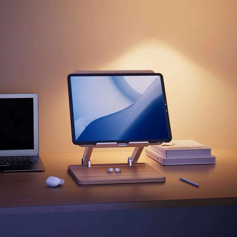 CellTime Ergonomic Foldable Height & Angle Adjustable Wooden Laptop Stand